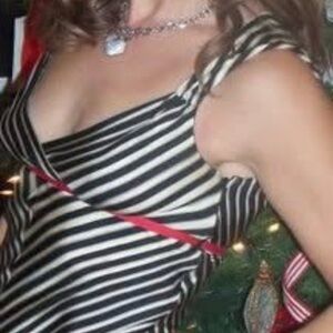 Armani Exchange Black and Cream Striped Dress